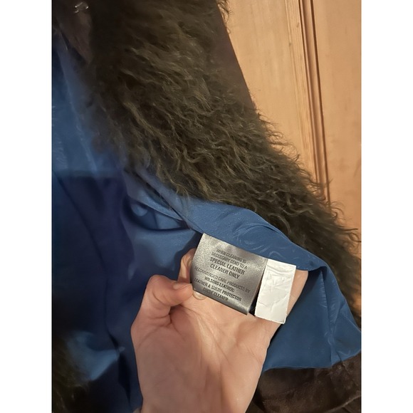 Furry Boho Gypsy Tan Wilson Leather Suede Jacket Size S Embroidered Beaded Penny - Picture 4 of 6